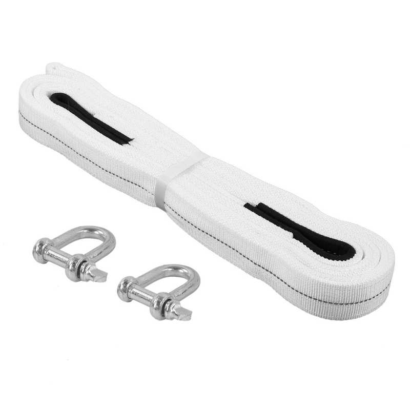 16.4ft Tow Cable 6 Tons Car Van Towing Strap with Steel U-Shaped Hooks for Emergency Heavy Duty Steel Towing Accessory