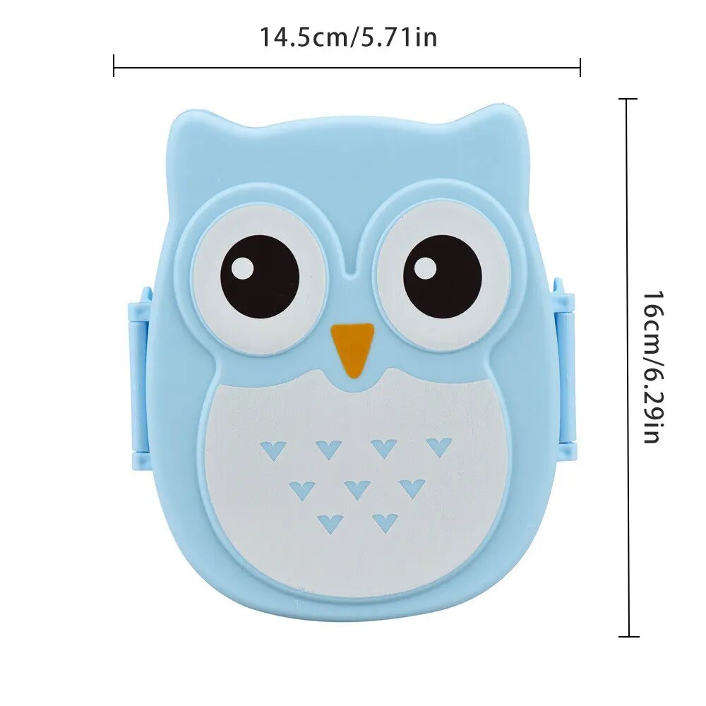 Draagbare Plastic Kinderen Studenten Lunchbox Bento Box Voedselcontainer Kartonnen Servies Bestek Voedselcontainer: Blauw