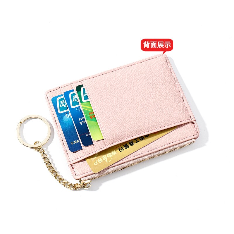 Women Wallets Zipper PU Leather Coin Purse Mini Key Chain Small Wallet Multi-card Bit Card Holder Card Holder