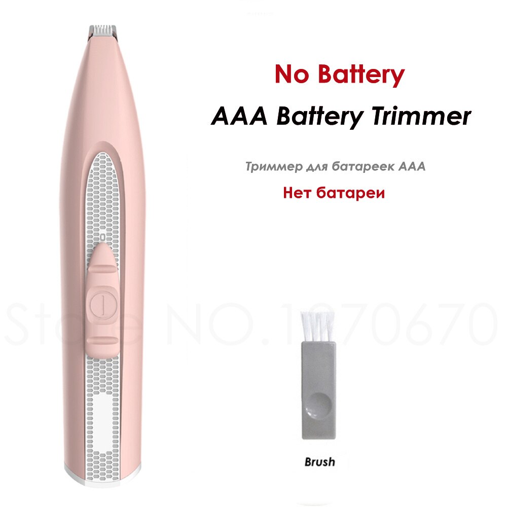 Dog Clippers Cordless Silent Cat Foot Hair Trimmer Small Animal Shaver Electric Pet Clipper Grooming Hair Cutter: No Box / No Battery Pink