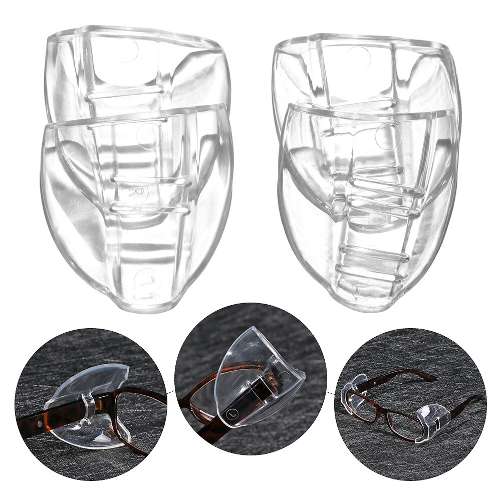 Protectores laterales transparentes para gafas, protectores de seguridad antideslizantes, flexibles, adecuados para escudo Universal, a prueba de polvo y viento, 2 uds.