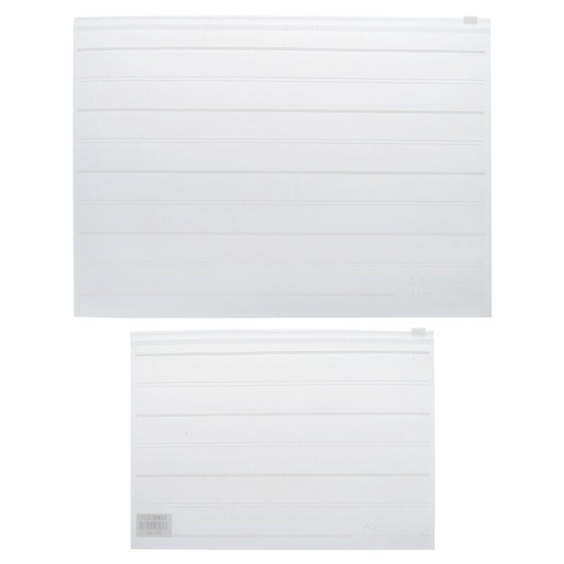 PVC A4 A5 Clear Transparent Plastic Waterproof Stationery Case Zipper Bag Pouch 24BB