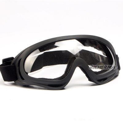 Gafas de moto con visión nocturna amarilla, lentes protectoras para esquí, Retro, Motocross, Snowboard, moto de nieve, Dirt Bike, ATV: Transparent Lenses
