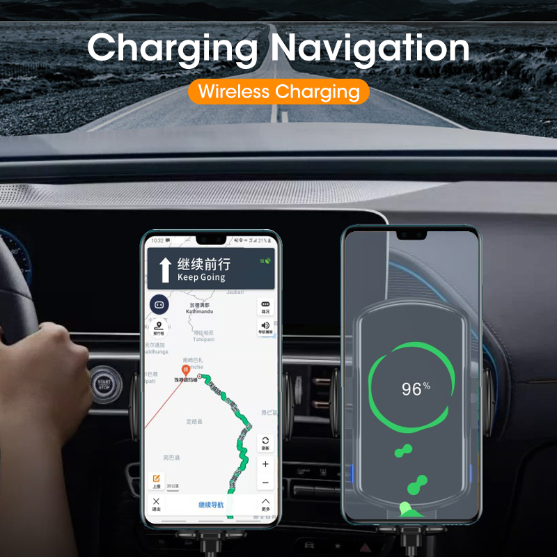Schnellladestation 15w qi-induktionssensor für samsung  s20, note 20, iphone 13 pro und kabelloses autoladegerät