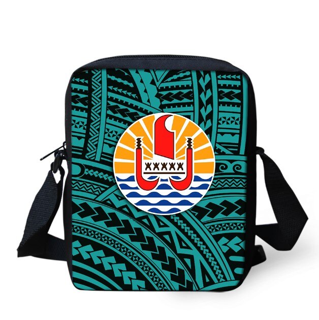 Bolsas de mensajero de Polinesia Francesa para niños, morral de tortuga Frangipani de escuela media, Chica adolescente de hombro cruzado: HE00325E