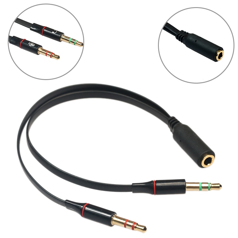 3.5mm Jack Microphone Headset Audio Splitter Cable Female To 2 Male Headphone Mic Aux Extension Cables For Phone Computer