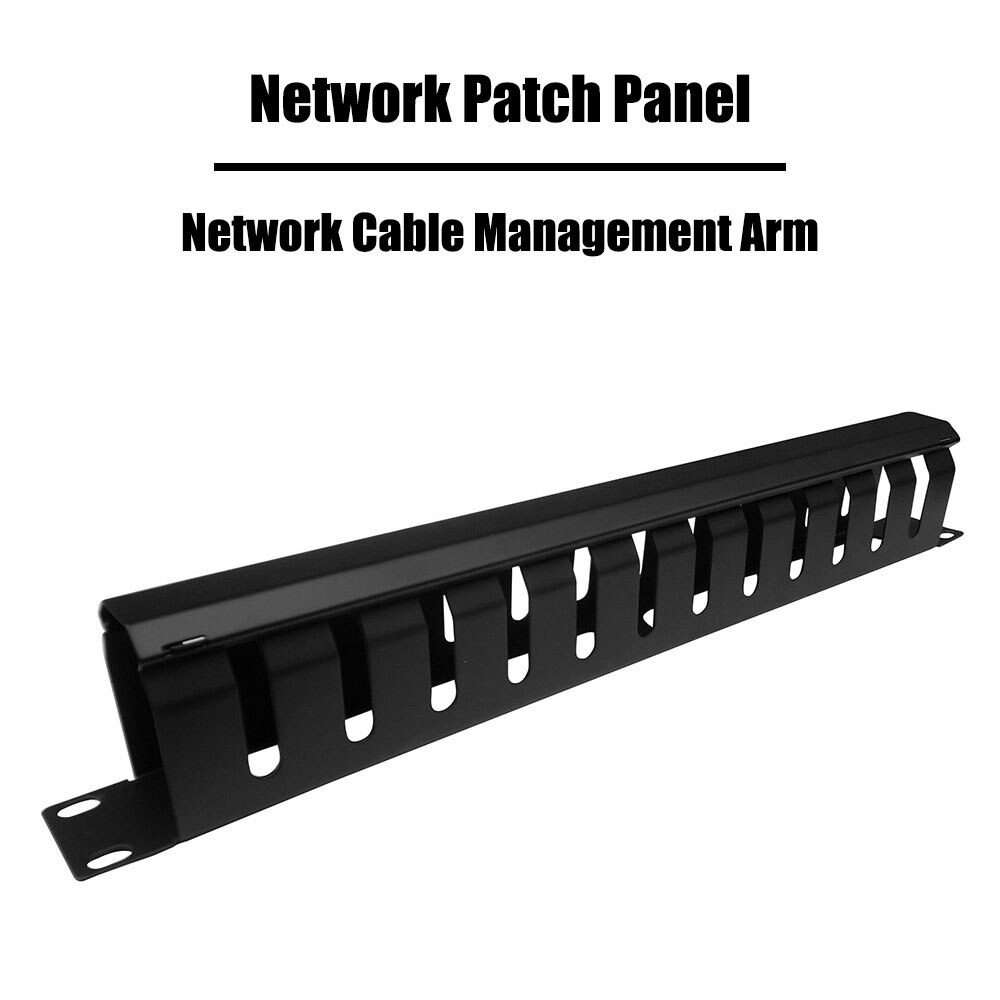 2 Pieces 1U Network Cable Management Network Patch Panel 19 inch Rack Mounted Metal Steel Networking Ethernet