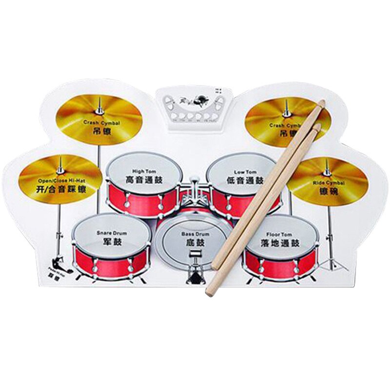 Draagbare elektronische oprolbare drumpadset siliconen usb siliconen elektronische drums, elektronische drums, analoge drums opvouwbaar: Default Title