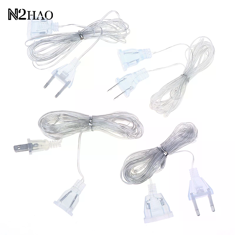 3M/5M EU US Plug Extender Wire Light String Extension Cable Standard Power Extension Cord For Christmas LED String Light