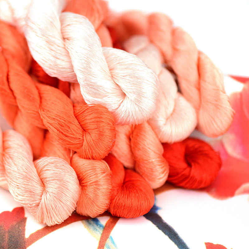 silk embroidery thread / 100% silk thread /hand embroidery embroider cross stitch/orange series/9 pure colors