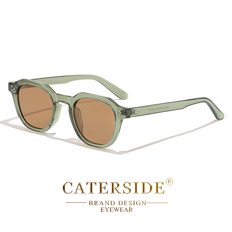 CATERSIDE gafas de sol polarizadas Retro para hombre, gafas de sol poligonales ultraligeras TR90 con montura UV400, gafas de viaje de para exteriores: Multicolor