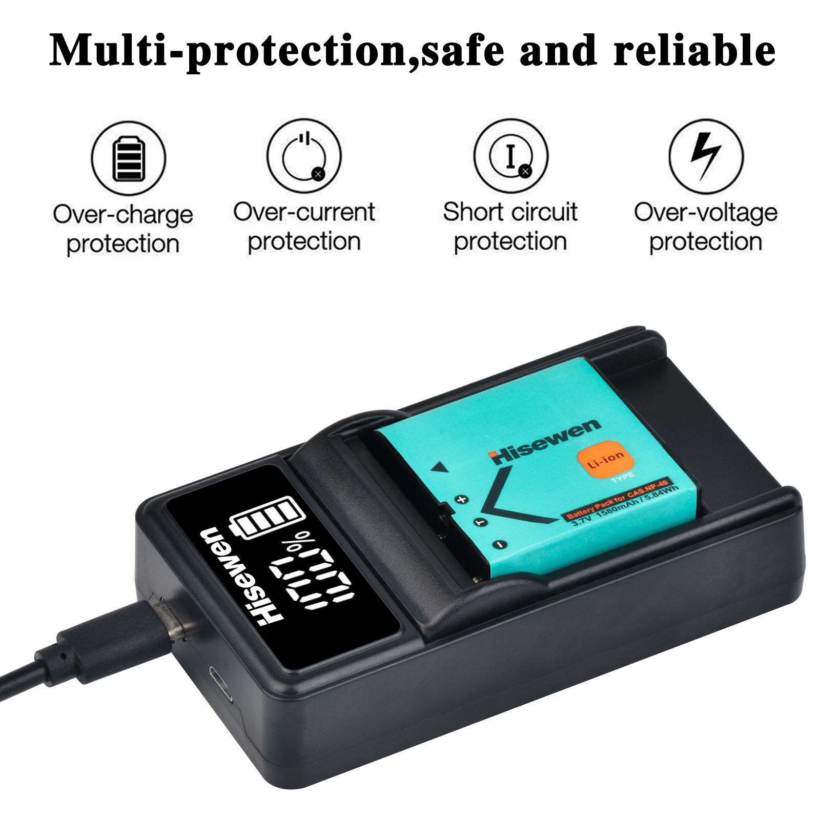 NP-40 NP40 CNP-40 Battery+Charger with Type C Port For Casio Exilim EX-Z600 EX-Z750 Z1000 Z1050 Z1080 FC100 FC150 P505 P600 P700