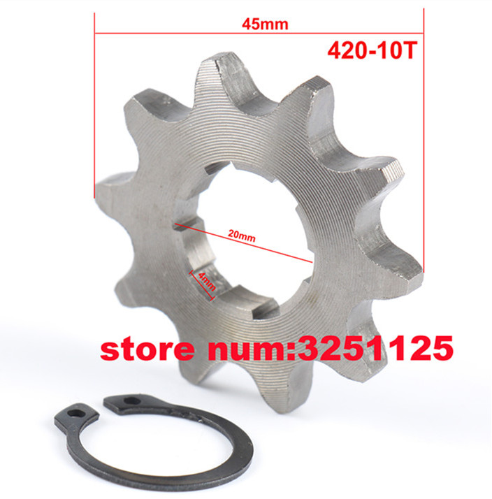 Atv 420 18 tand 20mm front motor kæde tandhjul gear til 50cc - 160cc kinesiske 4 hjulede quad pit dirt monkey cykel motorcykel: 10t
