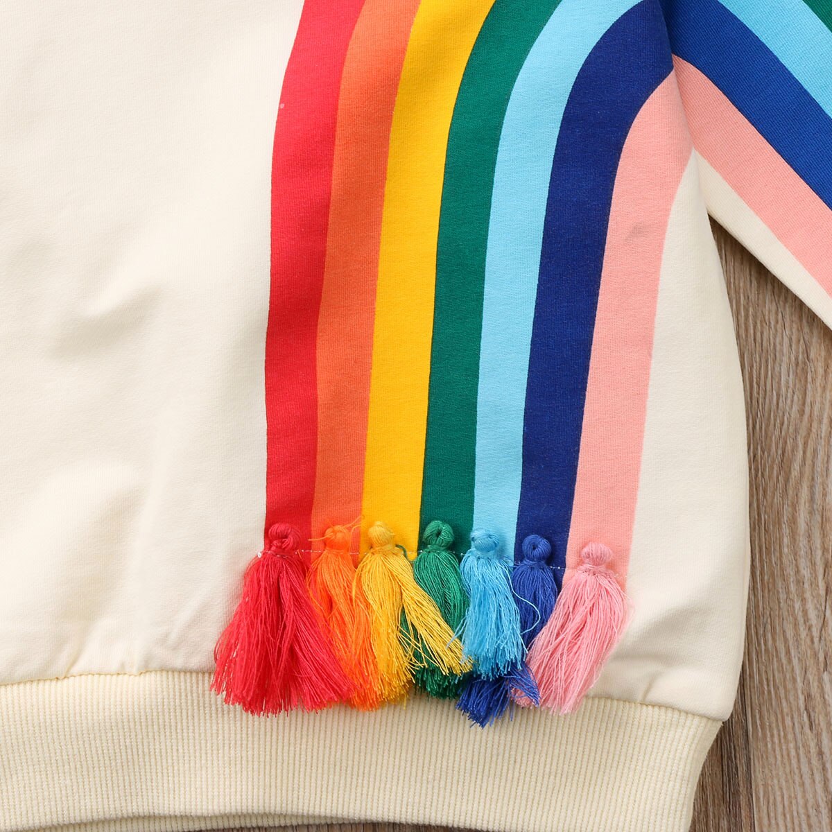 Baby pige barn regnbue t-shirt tøj bluse sweater cardigan småbørn baby pige regnbue kvast efterår vinter toppe