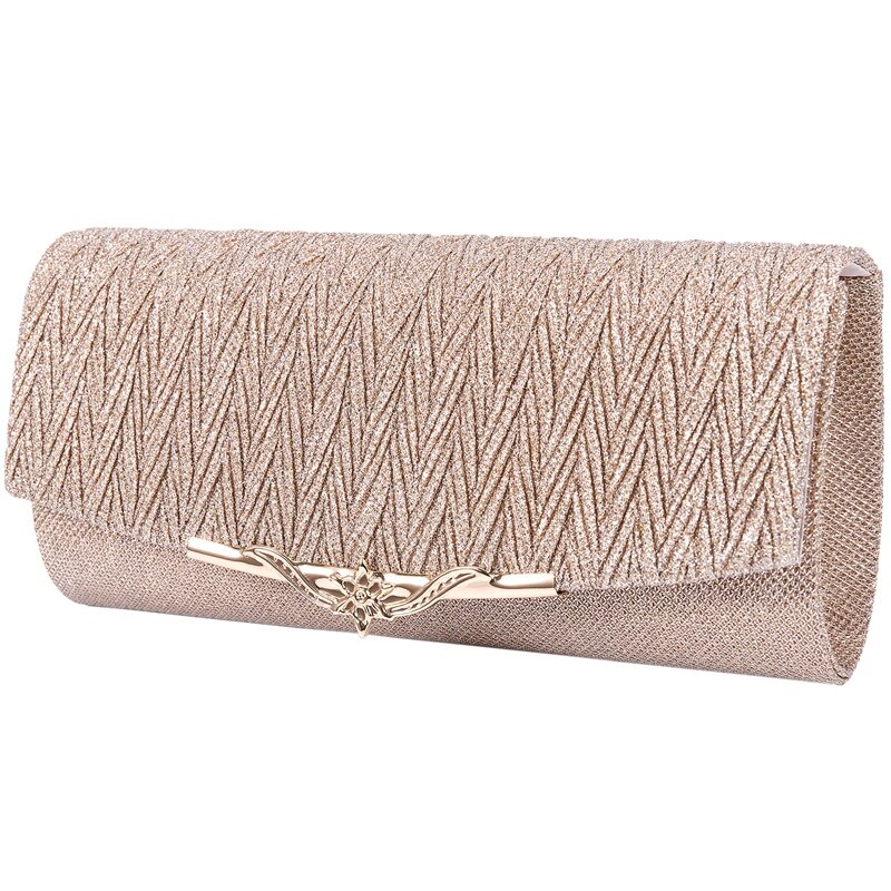 Kvinder aften taske fest banket glitter taske til kvinder piger bryllup koblinger håndtaske kæde skulder taske (champagne)