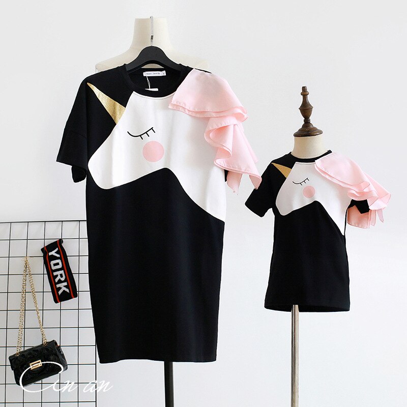 Robes mère-fille, tenue de famille, vêtements maman-fille, volants, manches longues, vêtements assortis pour la famille maman et moi: Mère s