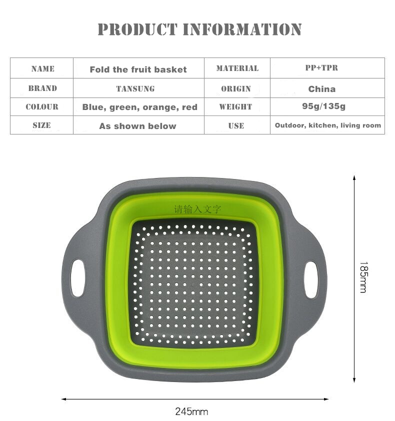 Kreatywne składane kosze silikonowe składane owoce mycie warzyw kosze zewnętrzne filtry kosze filtracyjne durszlak kuchenny