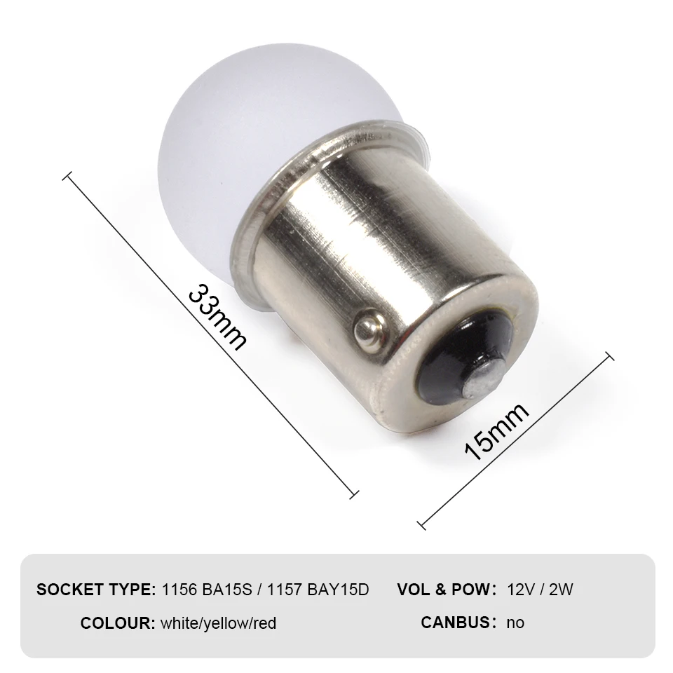 \ Bombilla Led acrílica 1156 1157 P21w P21/5w R10W Ba15s Bay15d accesorio de lámpara automotriz para motocicleta compatible