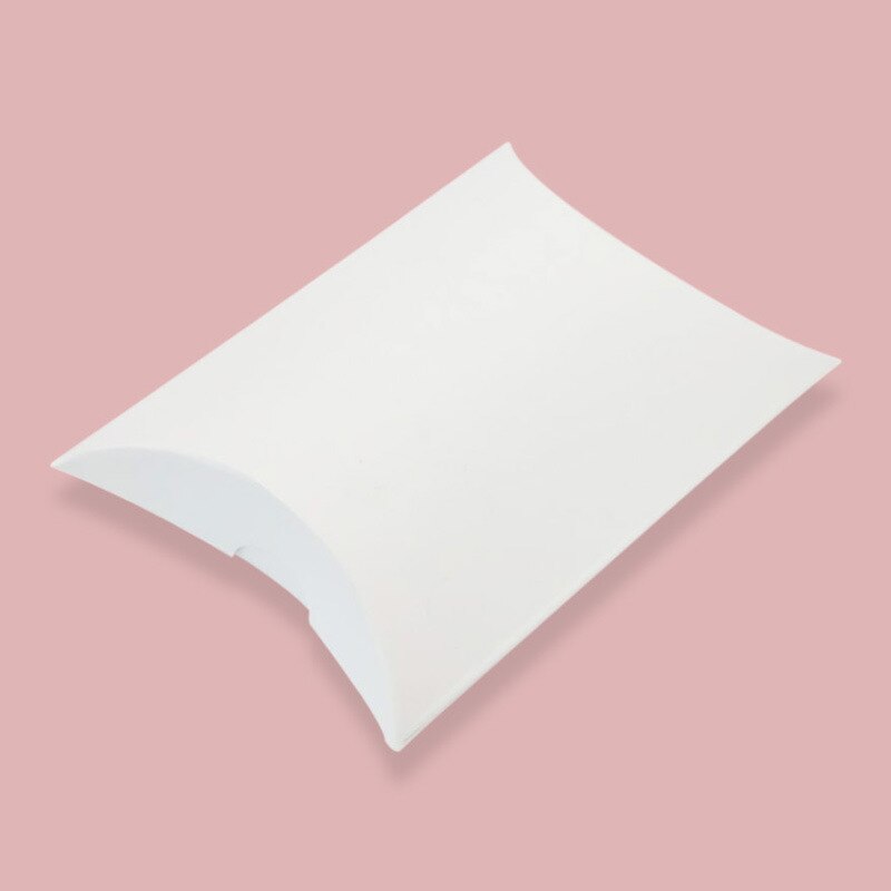 Caja de papel Kraft con forma de almohada para dulces, recuerdo de boda, caja de para pastel de , 50 piezas: white