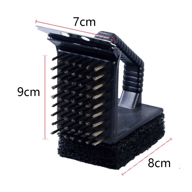 1pcs BBQ Accessories Triple Barbecue Grill Brush Copper Steel Cleaning Brushes Barbeque Cleaner