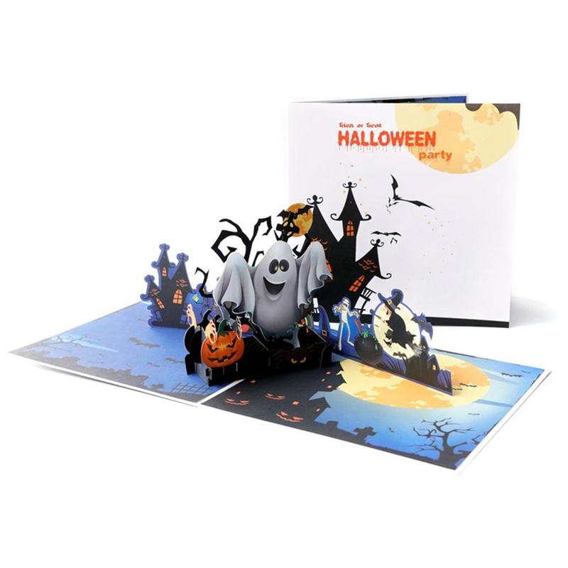 3d gratulationskort festinbjudan brev halloween-tema stereokort för halloween