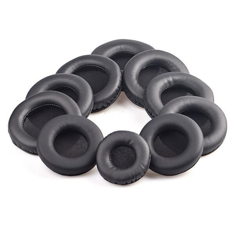 2 stuks PU-leer vervanging, ronde oorkussens hoofdtelefoon oorkussen oorhoezen voor headset 50 55 60 65 70 75 80 85 90 110 mm oorkussen
