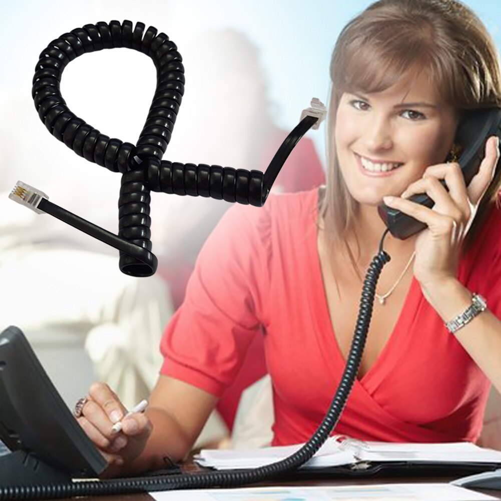 Receptor de línea curvada para oficina y hogar, Cable de teléfono de repuesto Flexible, fácil de instalar, duradero