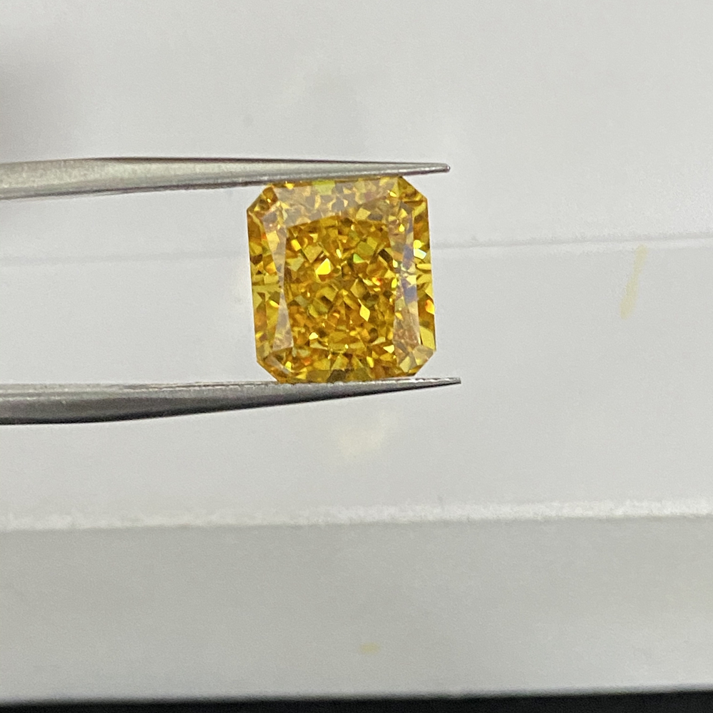 Meisidian 6A Golden 9X11Mm Radiant Cut Geel Iced Verpletterd Zirconia Voor Sieraden Diy Maken