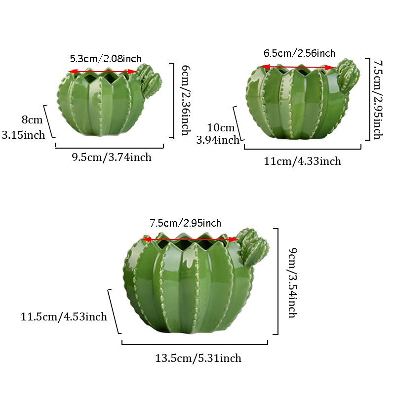 Vaso de flores de cerâmica de cacto, pote de flores de cerâmica para decoração de plantas criativas, acessórios de decoração groot, para plantas