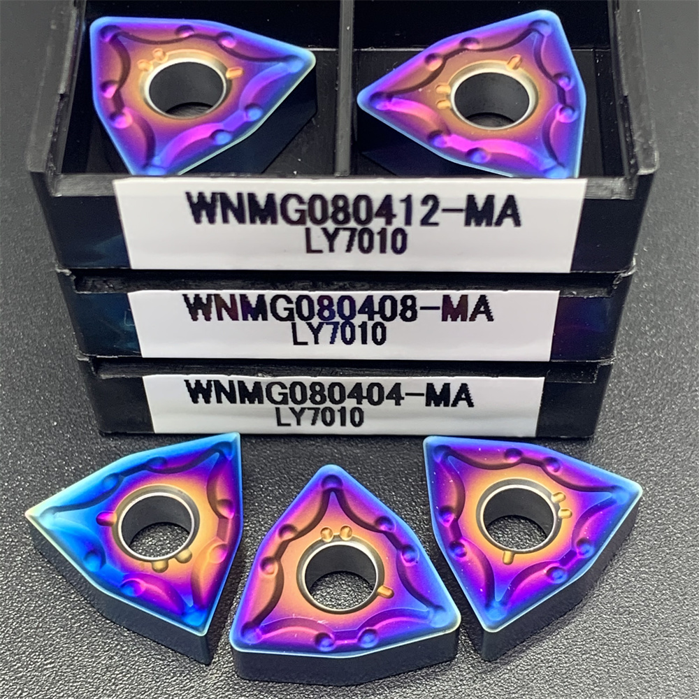 Herramienta de torneado externo para máquina Industrial, insertos de carburo de WNMG080408 WNMG080404 WNMG080412 MA LY7010, herramientas de torno