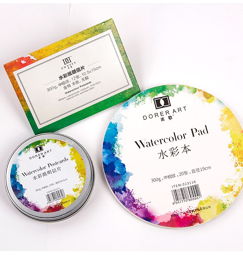 Round Watercolor Paper Pad 300g/m2 Thicker Papel Acuarela Transfer Watercolour Aquarel Paper Block Art Supplies Stationery