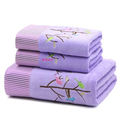 Katoen Volwassen Handdoek Set 3Pcs Kant Bad Hand Gezicht Strand Roze Handdoeken Borduren Familie Volwassen Bruiloft Thuis FG1001: 6