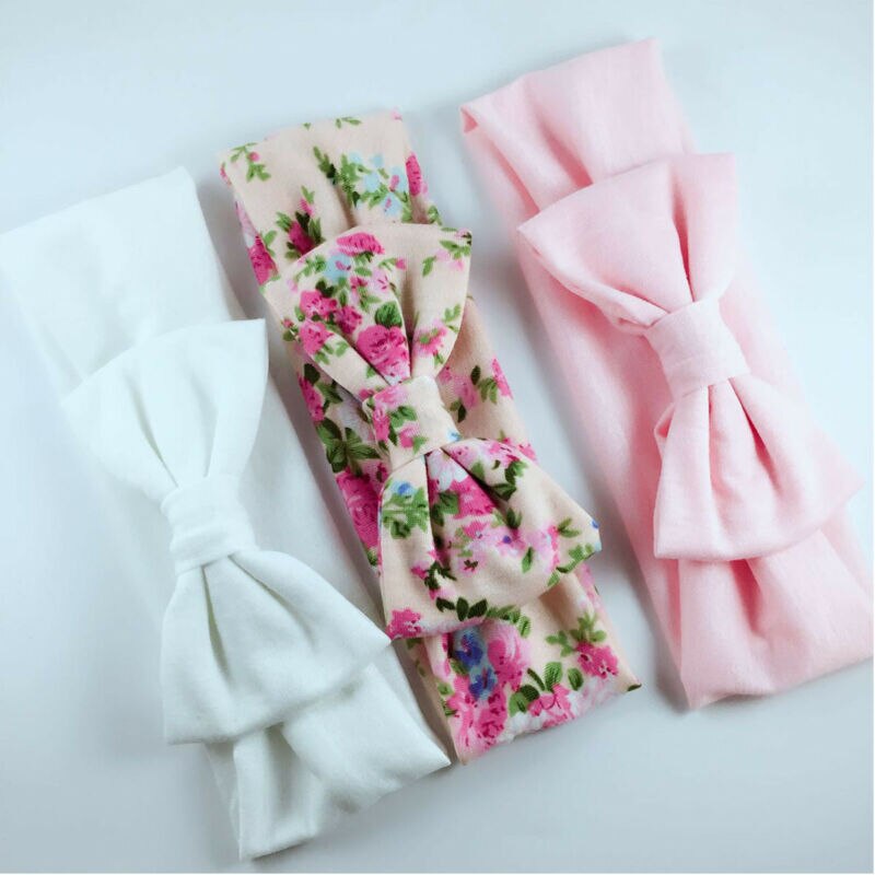 Brand 3PCS Stretchy Twist Knot Bow Head Wrap Headband Twisted Knotted Cute Hair Band Baby