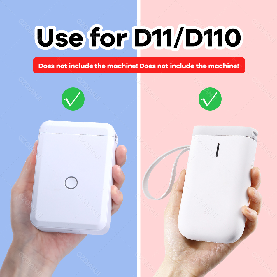 Niimbot-rollo de etiquetas adhesivas D110 D11, papel térmico directo, adhesivo fuerte, impresión transparente para impresora térmica de bolsillo