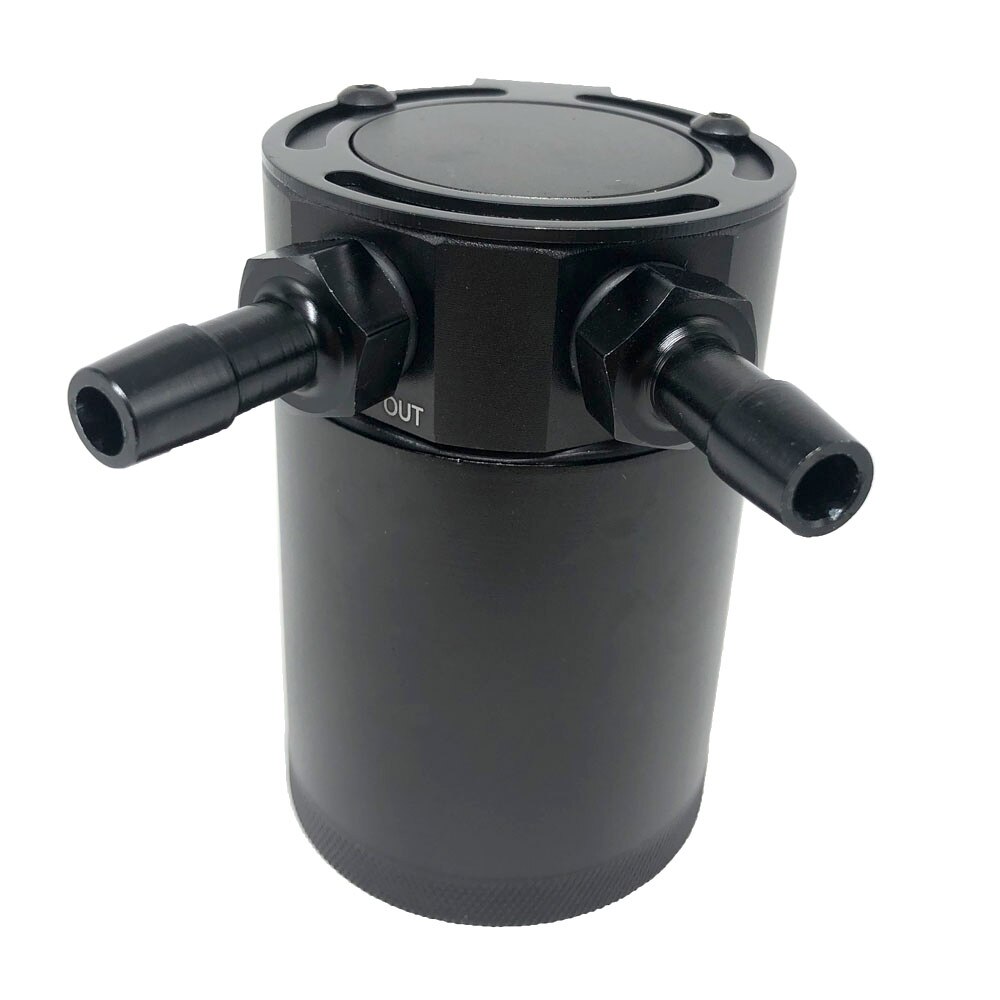 2-- poorts olieopvangbak reservoir motor zwart aluminium gepolijst afgeschuind universeel