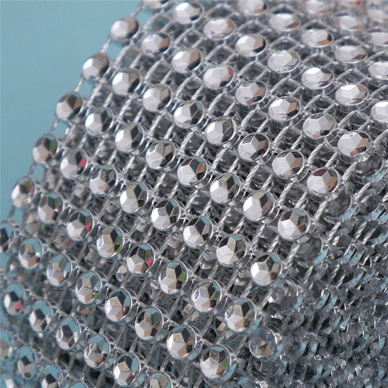 222 #4 CM * 2 M Diamond Mesh Wrap Lint Rhinestone Mesh Roll Tape Tulle Crystal Nuttig Wedding Engagement party Valentine Decors