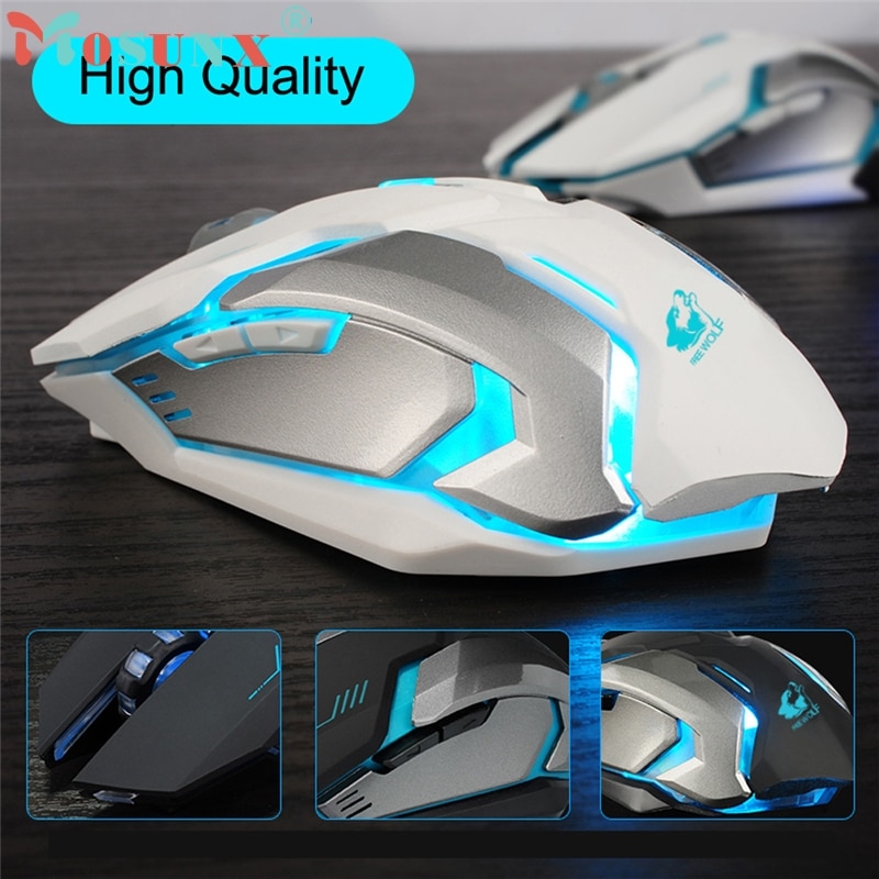 Mus raton genopladelig  x7 trådløs lydløs led baggrundsbelyst usb optisk ergonomisk gaming mus til pc bærbar computer mus