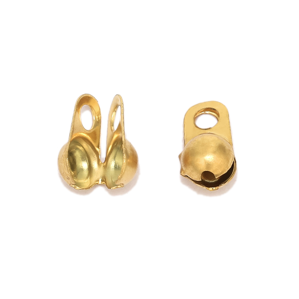 50–100 Stück Gold passend zu Edelstahl Kugelkette Calotte Crimps Perlen Verbinder Endverschlüsse für DIY Armbinde Halskette Herstellung