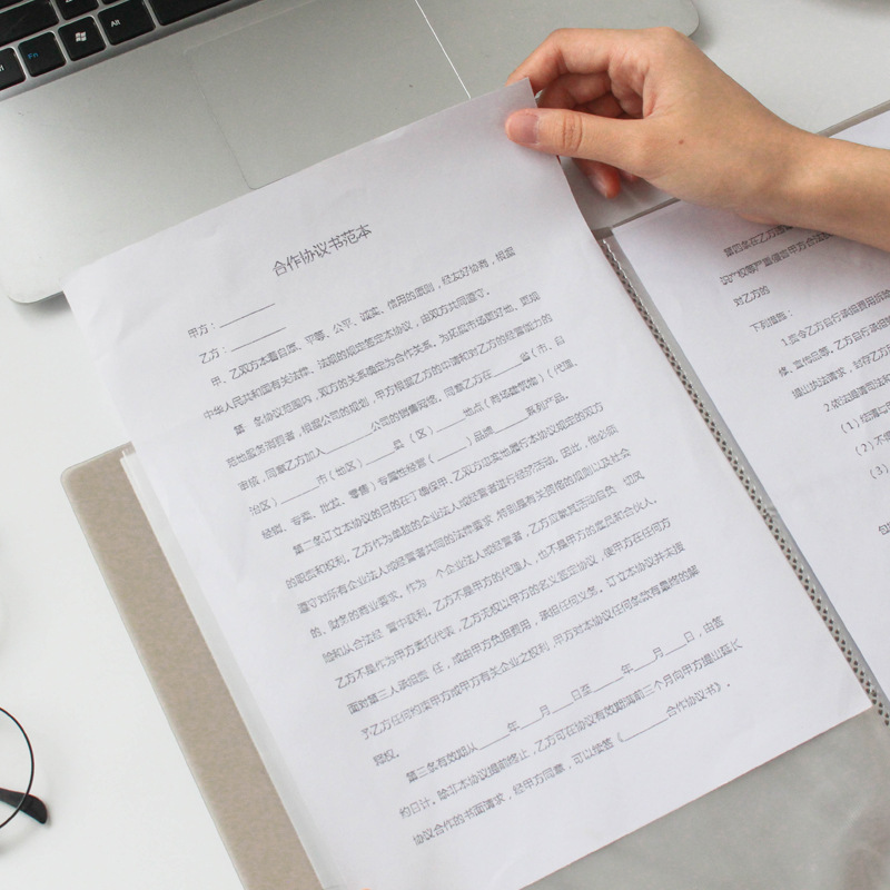 A4 Gray Information Book Examination Paper Folder Finishing Transparent Insert Multi-layered File Book Classification Collection