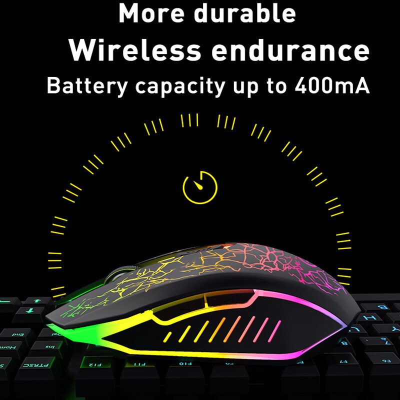 2.4G Draadloze Gaming Muis Led Ademhaling Backlight Muis Oplaadbare 6 Knop Muis Draadloze Muizen Voor Pc Laptop Office Mouse