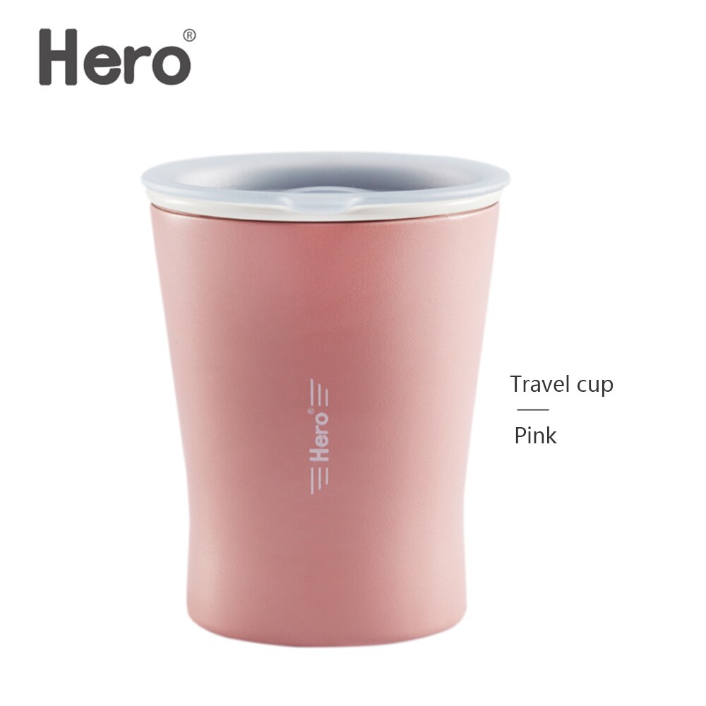 280ml kaffekoppar skyddade resekoppar bil kaffemugg emaljmuggar skyddsbara mjölktemugg återanvändbara kaffemuggar i rostfritt stål: Rosa