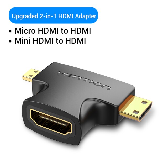 Drag Micro Hdmi Adapter 1080P Micro Mini Hdmi Man-vrouw Connector Voor Projector Camera Tv Mini Hdmi-compatibel Converter: Upgraded 2 in 1