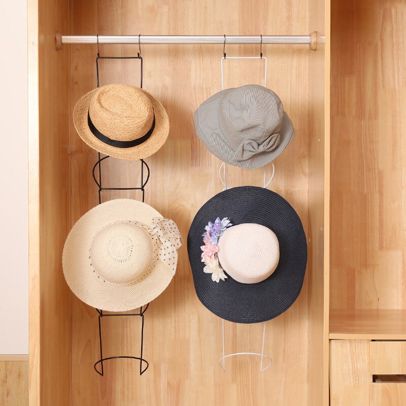 Porte-manteaux chapeau stockage chaîne crochet fer forgé porte crochet gratuit perforé portemanteau support mural écharpe sans couture