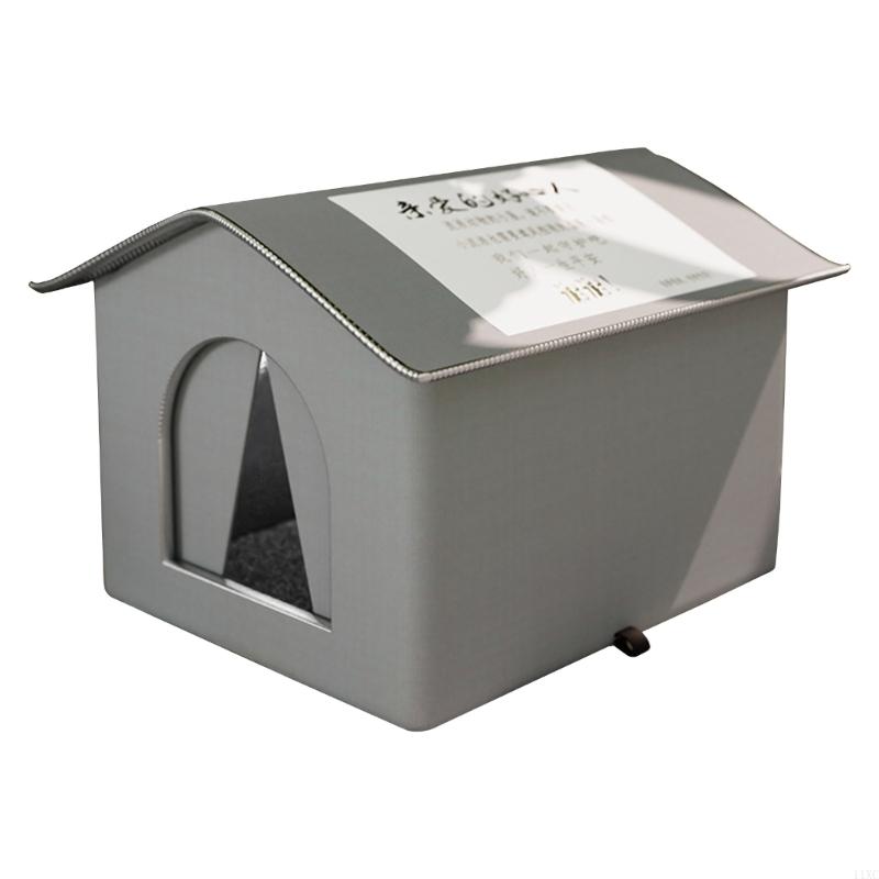 Chats extérieurs chauds pour les chats nid résistants au froid à maison des chats résistants aux intempéries: 110cm / GRIS