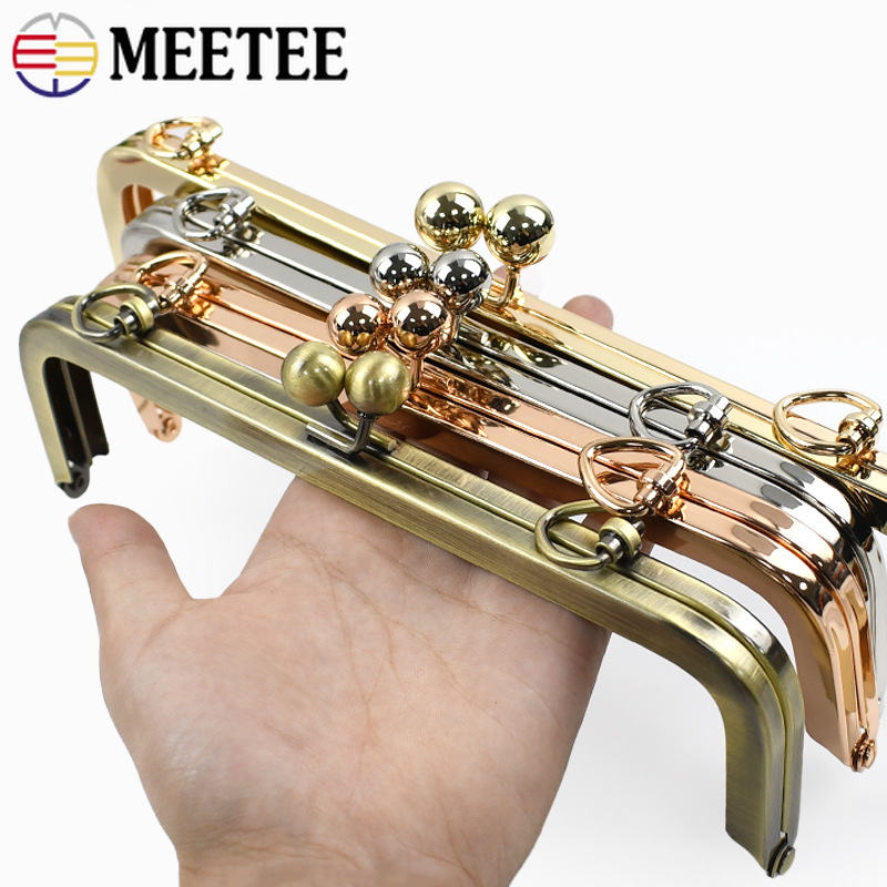 1/2 Stuks 20/25 Cm Metalen Portemonnee Frame Kus Sluiting Handvat Vierkante Gladde Zakken Portemonnee Frame Diy Naaien Beugels accessoires Voor Handtassen