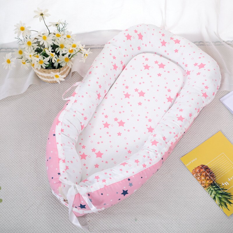 Bærbar babynest seng nyfødt babyseng i seng småbørnsbeskytter vugge børn co-sove sammenklappelig rejse spædbarns tremmeseng vaskbar