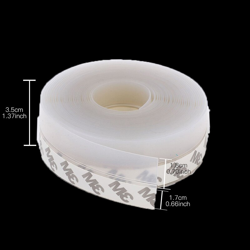 3 Meter Zelfklevende Deurafdichting Strip Siliconen Onderkant Deur Seal Geluidsdichte Deur Windows Weer Strippen: Translucent / 35 Mm