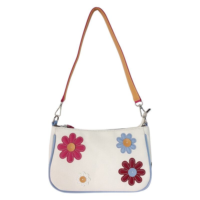 Leuke Bloemen Madeliefjes 2 Bandjes Crossbody Tassen Voor Vrouwen Schoudertassen Zomer Handtassen Kleine Canvas Vrouwelijke Messenger Bags