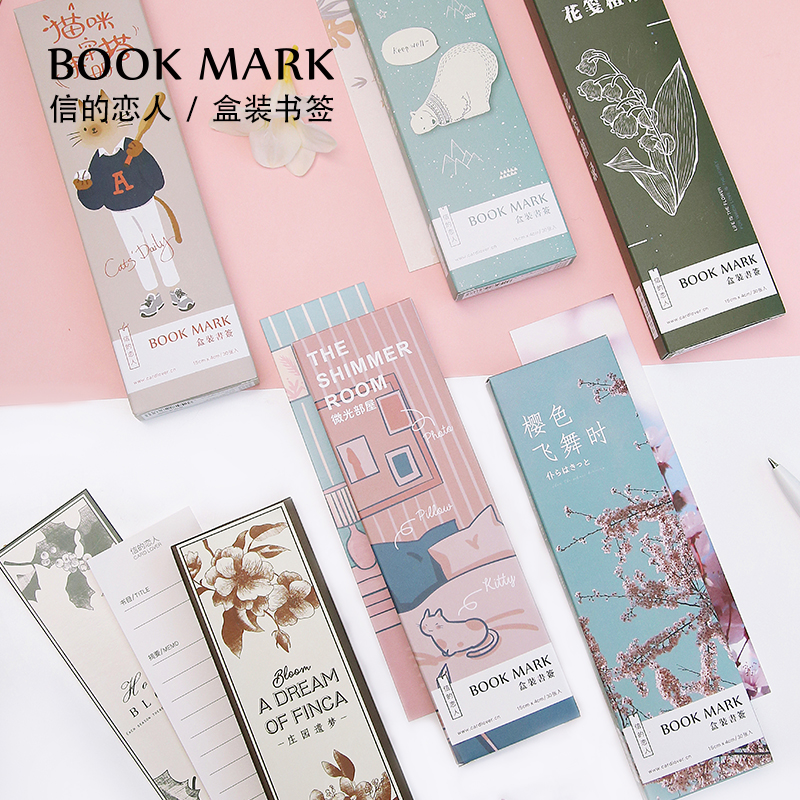 30pcs / 1lot Sakura flying series Paper bookmarks message Cards bookmark for books/Share/book markers/stationery