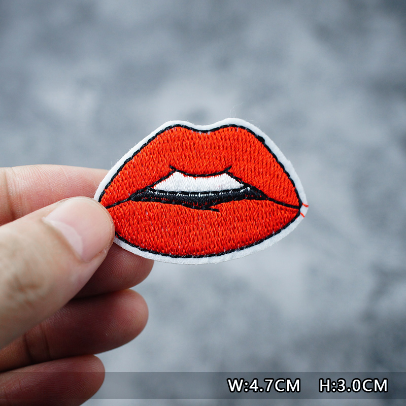 Lippen Kus Cool Patches Borduren Voor T-shirt Opstrijkbare Applicaties Kleding Jeans Stickers Badges OOPS
